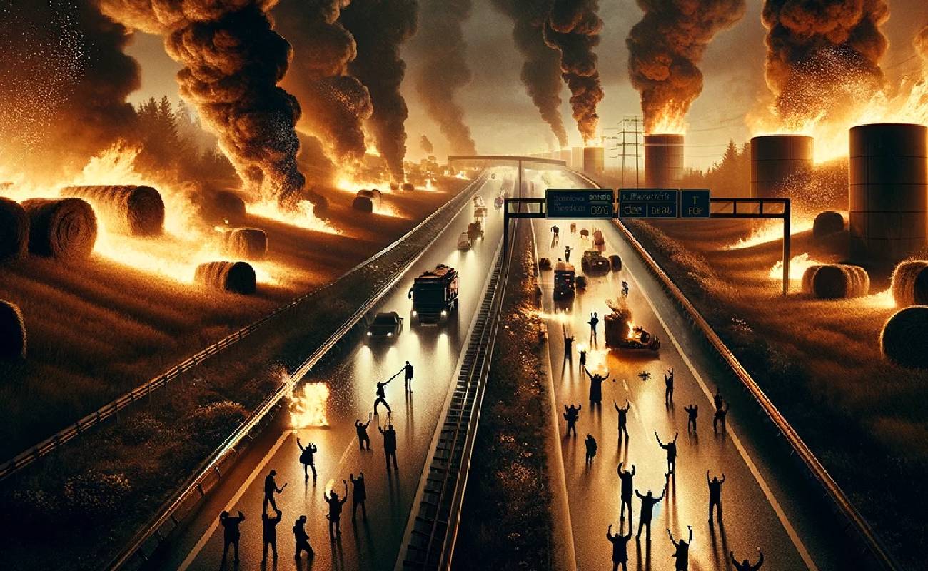 Çiftçi protestoları trafikte kaos yarattı
