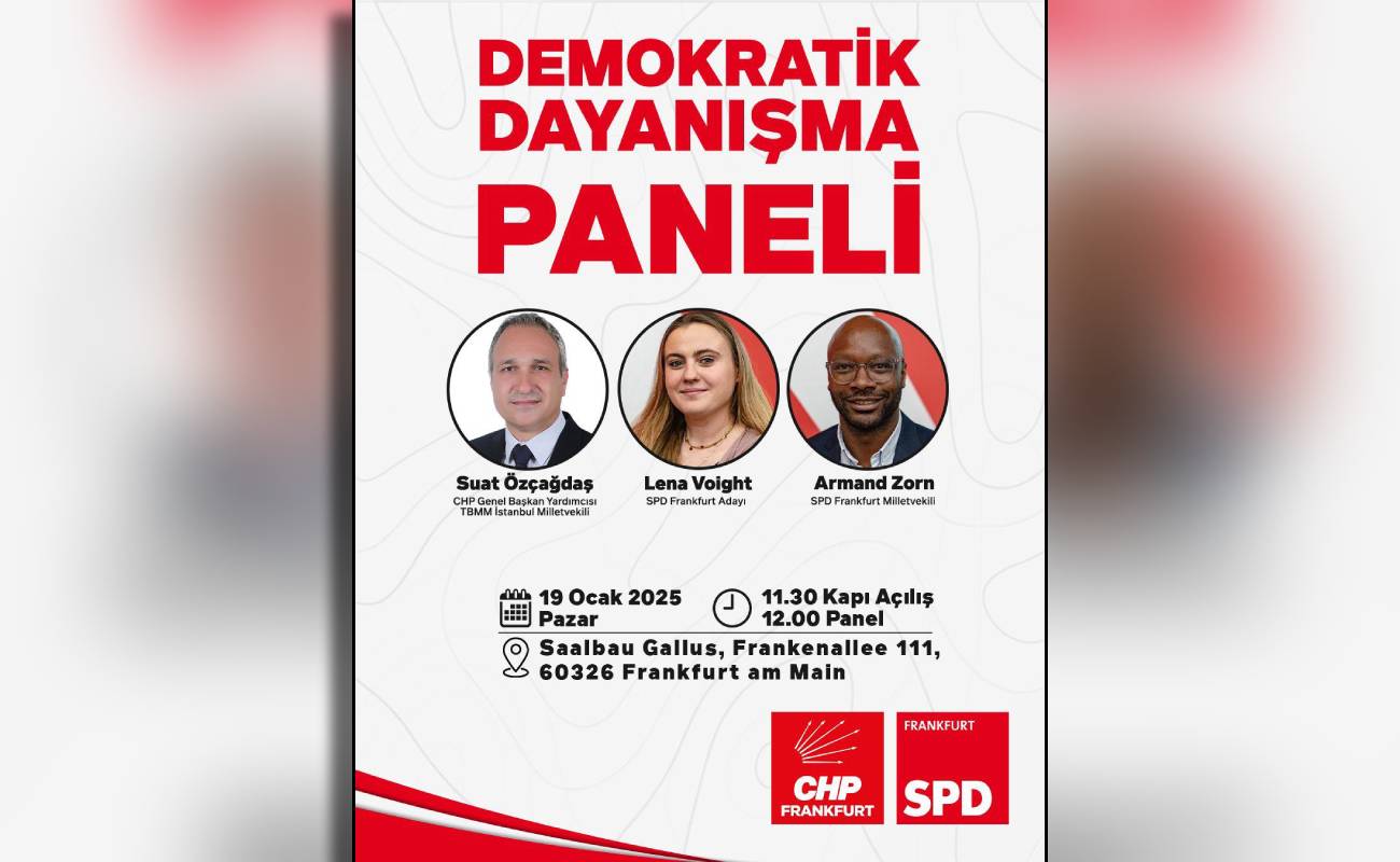 Frankfurt’ta Demokratik Dayanışma Paneli düzenlenecek