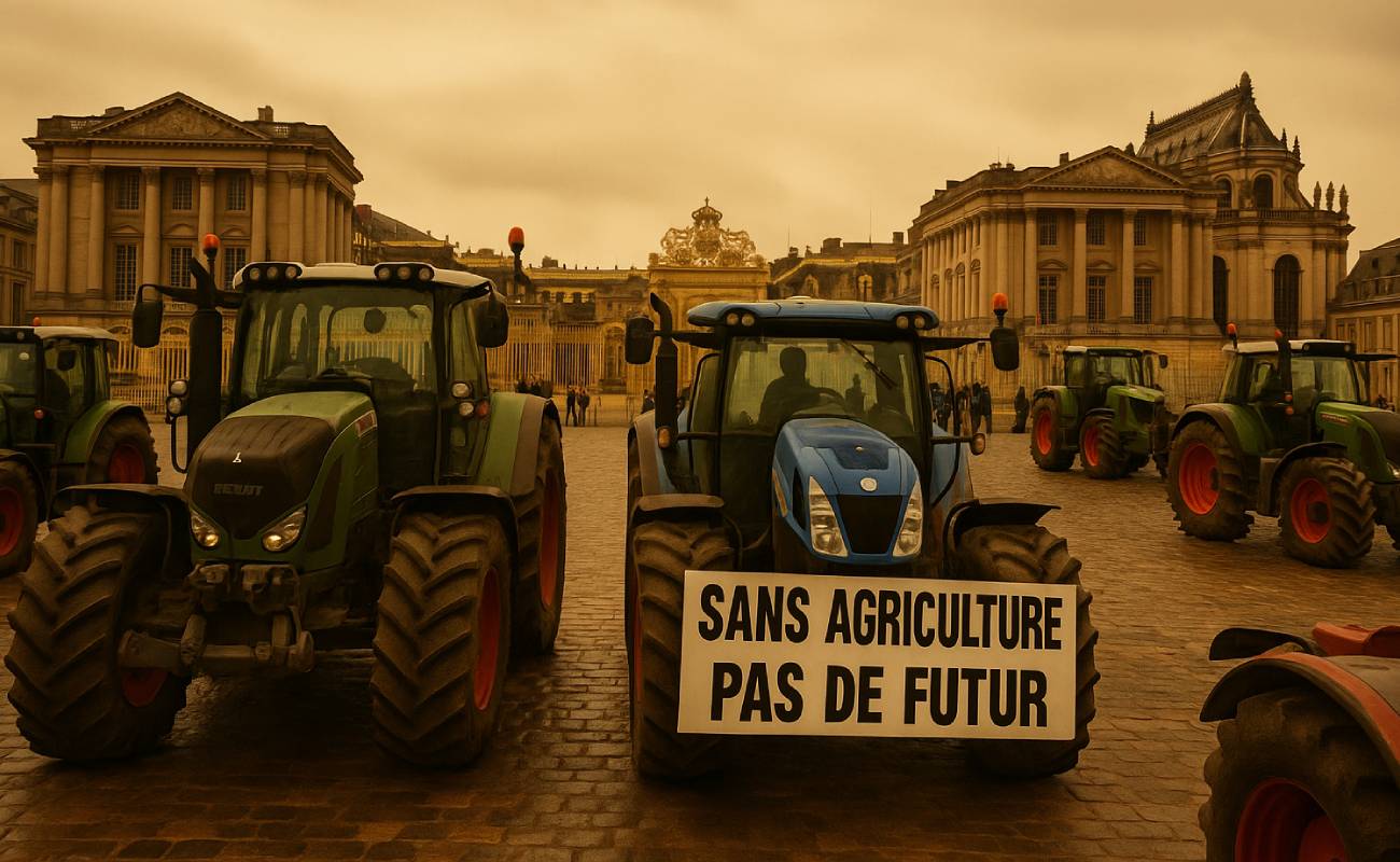 Fransız çiftçilerden Versay’da traktörlü protesto