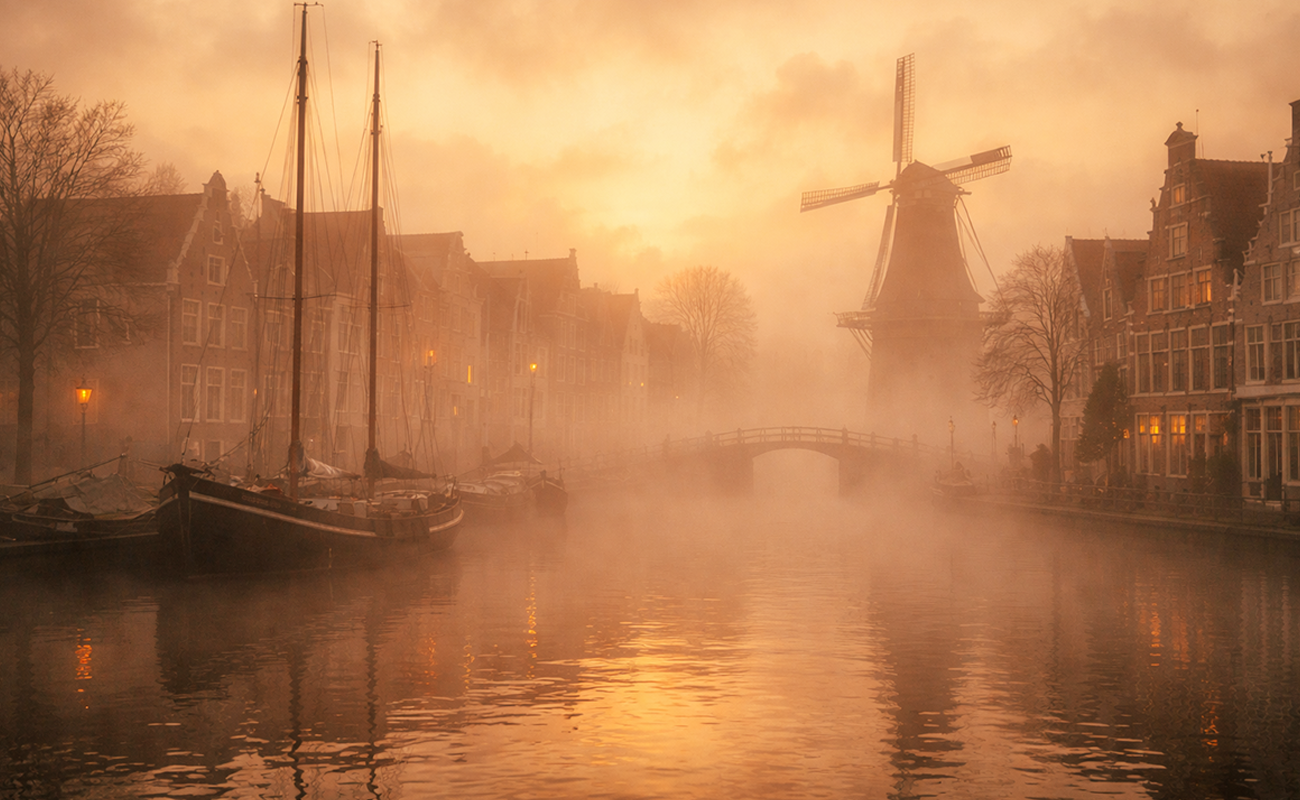 Hollanda’da yoğun sis